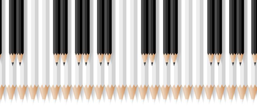 Pencils as Piano Keyboard